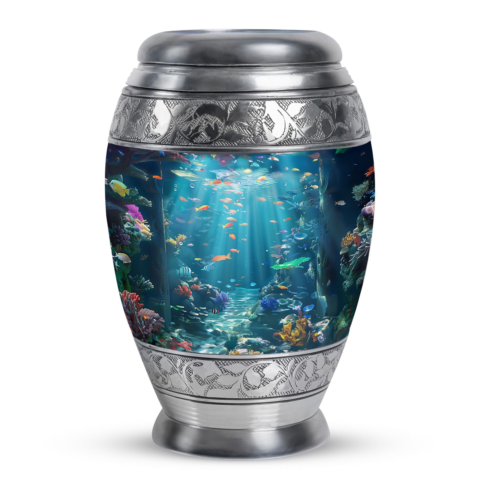 Fish Theme Large Urn 10 Inch