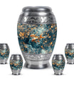 Fish Theme Large Urn With 4 Keepsake Urn