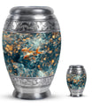 Fish Theme Large Urn With 1 Keepsake Urn