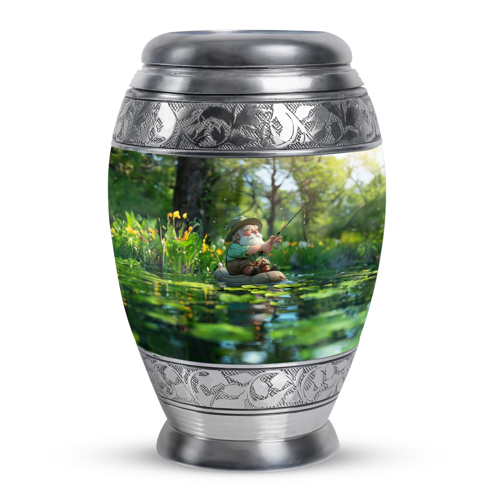 Fishing Theme Large Urn 10 Inch