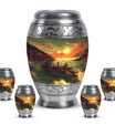 Fishing Theme Large Urn With 4 Keepsake Urn