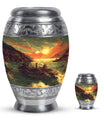 Fishing Theme Large Urn With 1 Keepsake Urn