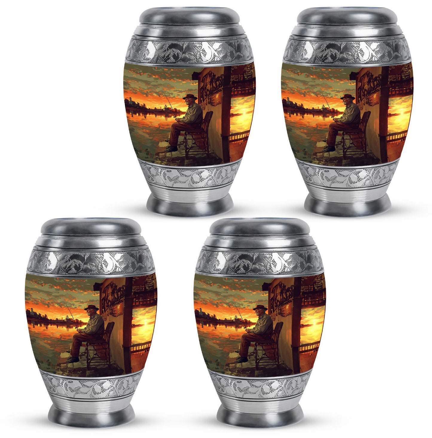 Fishing Theme 3 Inch Keepsake Pack of 4