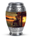 Fishing Theme Large Urn 10 Inch