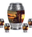 Fishing Theme Large Urn With 4 Keepsake Urn