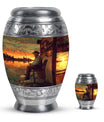 Fishing Theme Large Urn With 1 Keepsake Urn