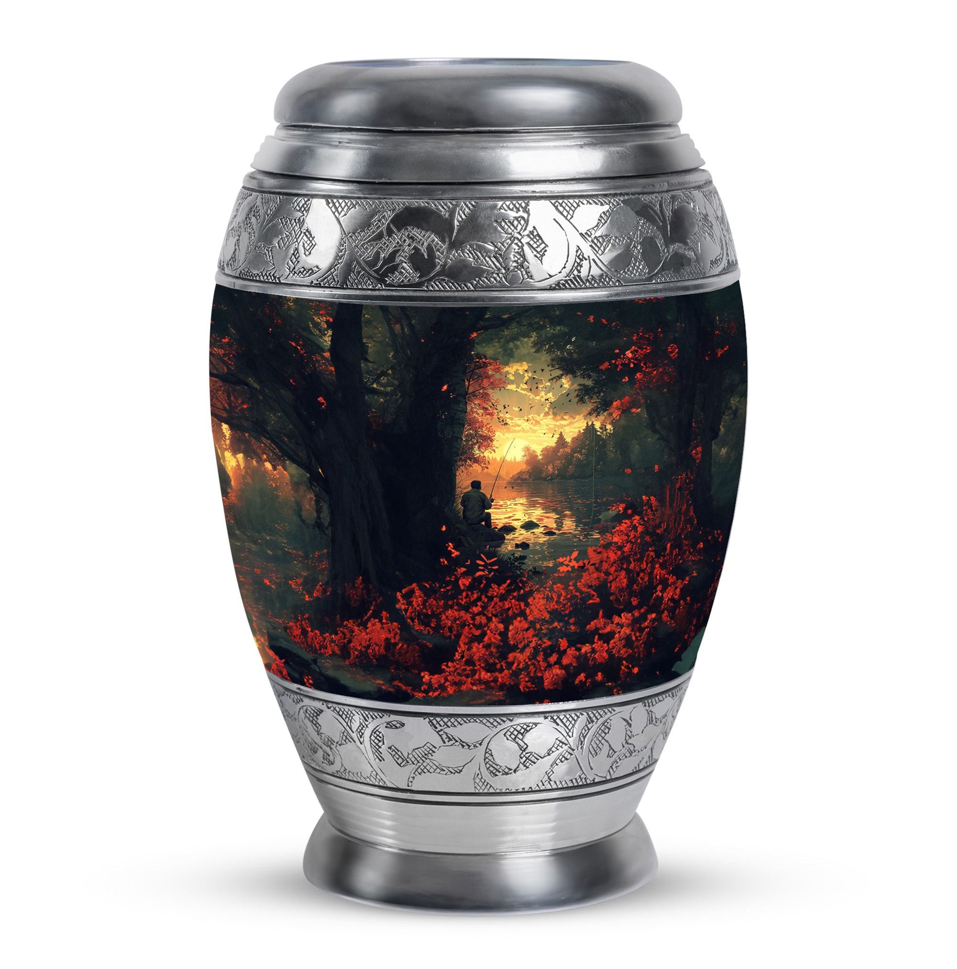 Fishing Theme Large Urn 10 Inch