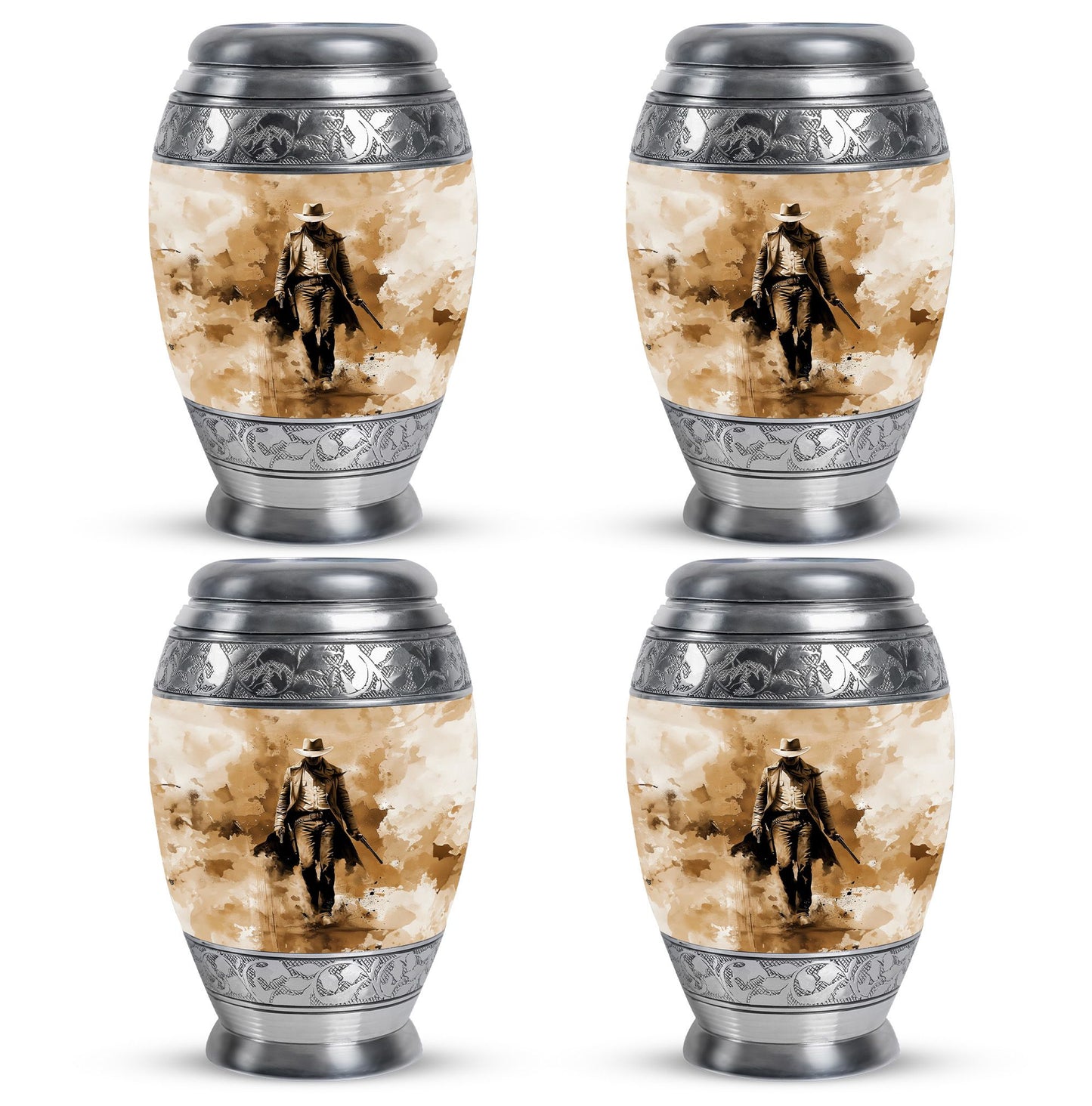 Cowboy Theme 3 Inch Keepsake Pack of 4