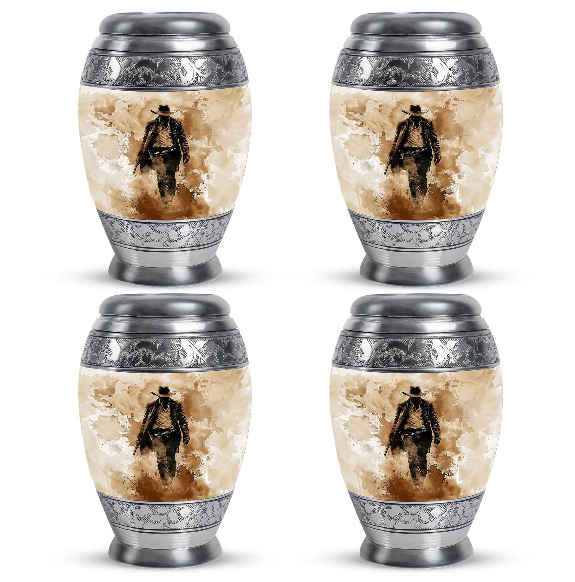 Cowboy Theme 3 Inch Keepsake Pack of 4