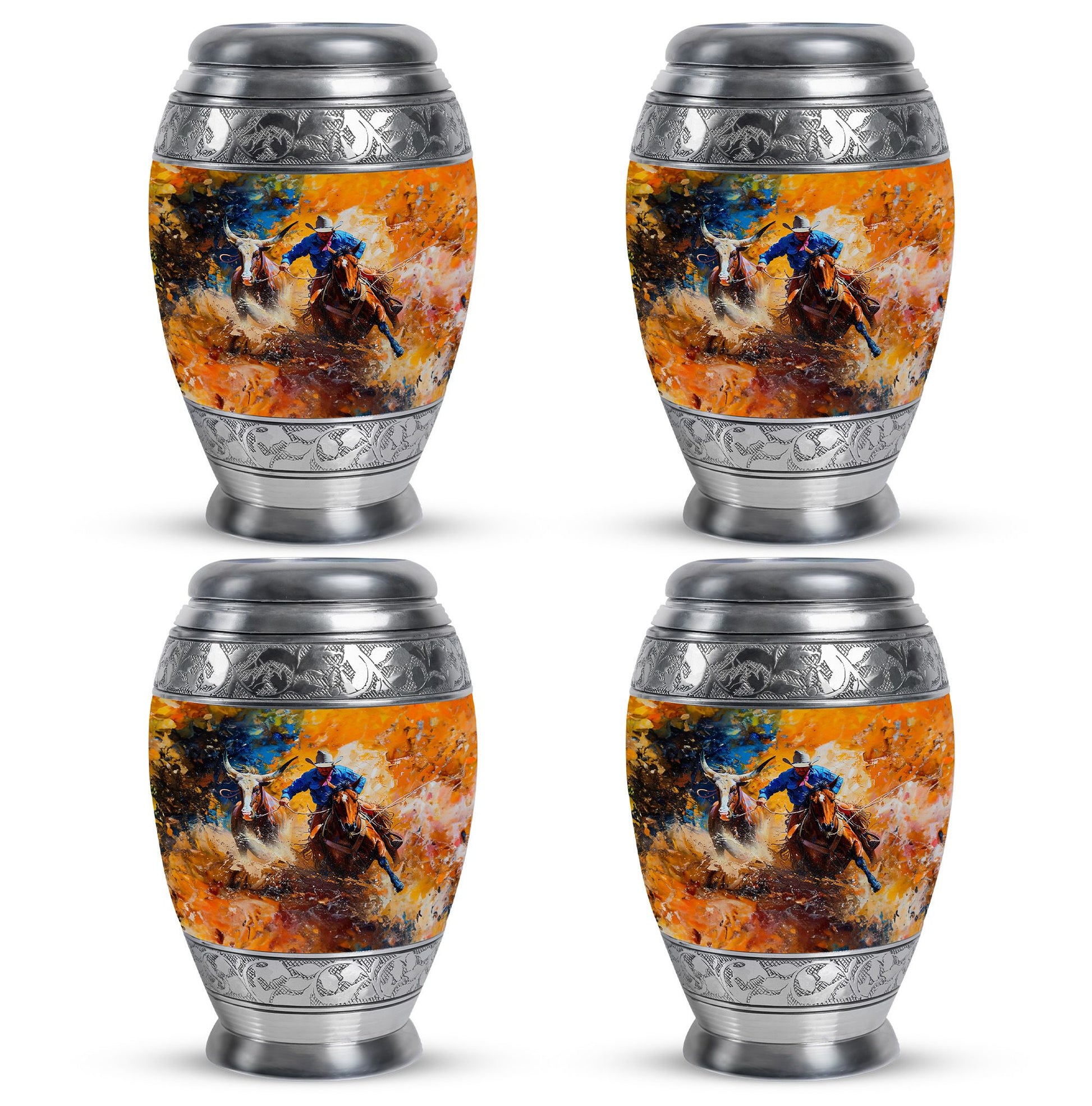 Cowboy Theme 3 Inch Keepsake Pack of 4