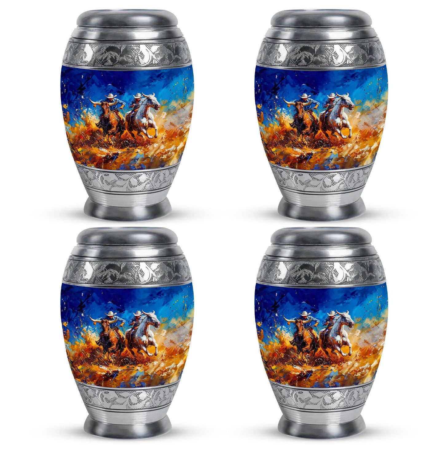 Cowboy Theme 3 Inch Keepsake Pack of 4