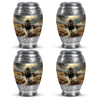 Cowboy Theme 3 Inch Keepsake Pack of 4