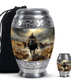 Cowboy Theme Large Urn With 1 Keepsake Urn
