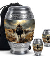 Cowboy Theme Large Urn With 2 Keepsake Urn