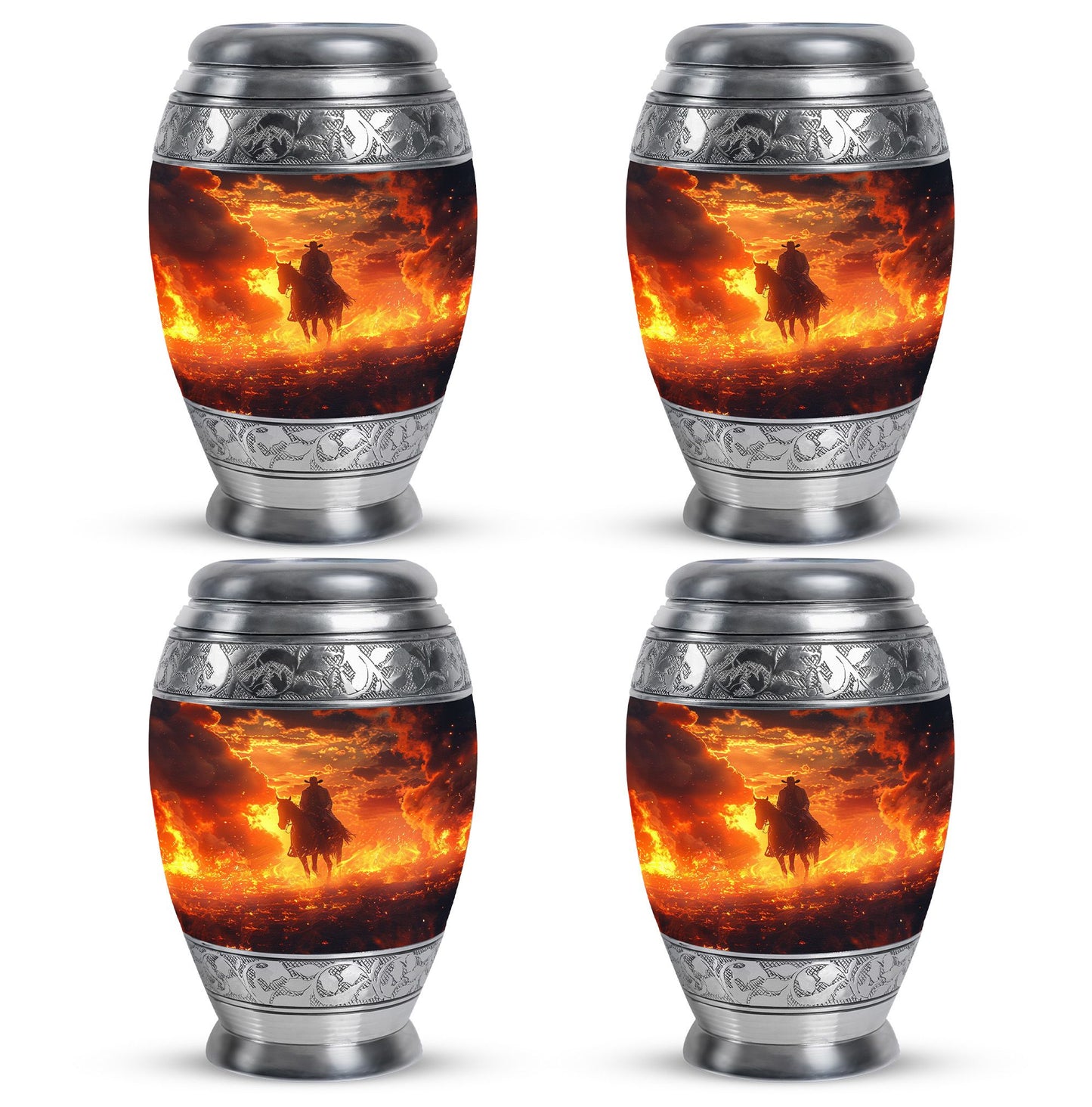 Cowboy Theme 3 Inch Keepsake Pack of 4