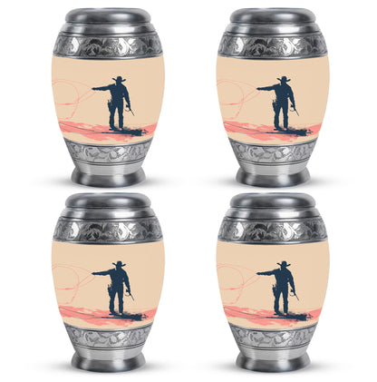 Cowboy Theme 3 Inch Keepsake Pack of 4