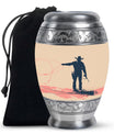 Cowboy Theme Large Urn 10 Inch