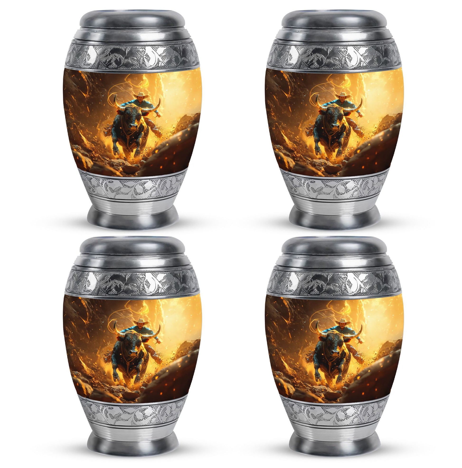 Cowboy Theme 3 Inch Keepsake Pack of 4