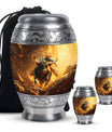 Cowboy Theme Large Urn With 2 Keepsake Urn