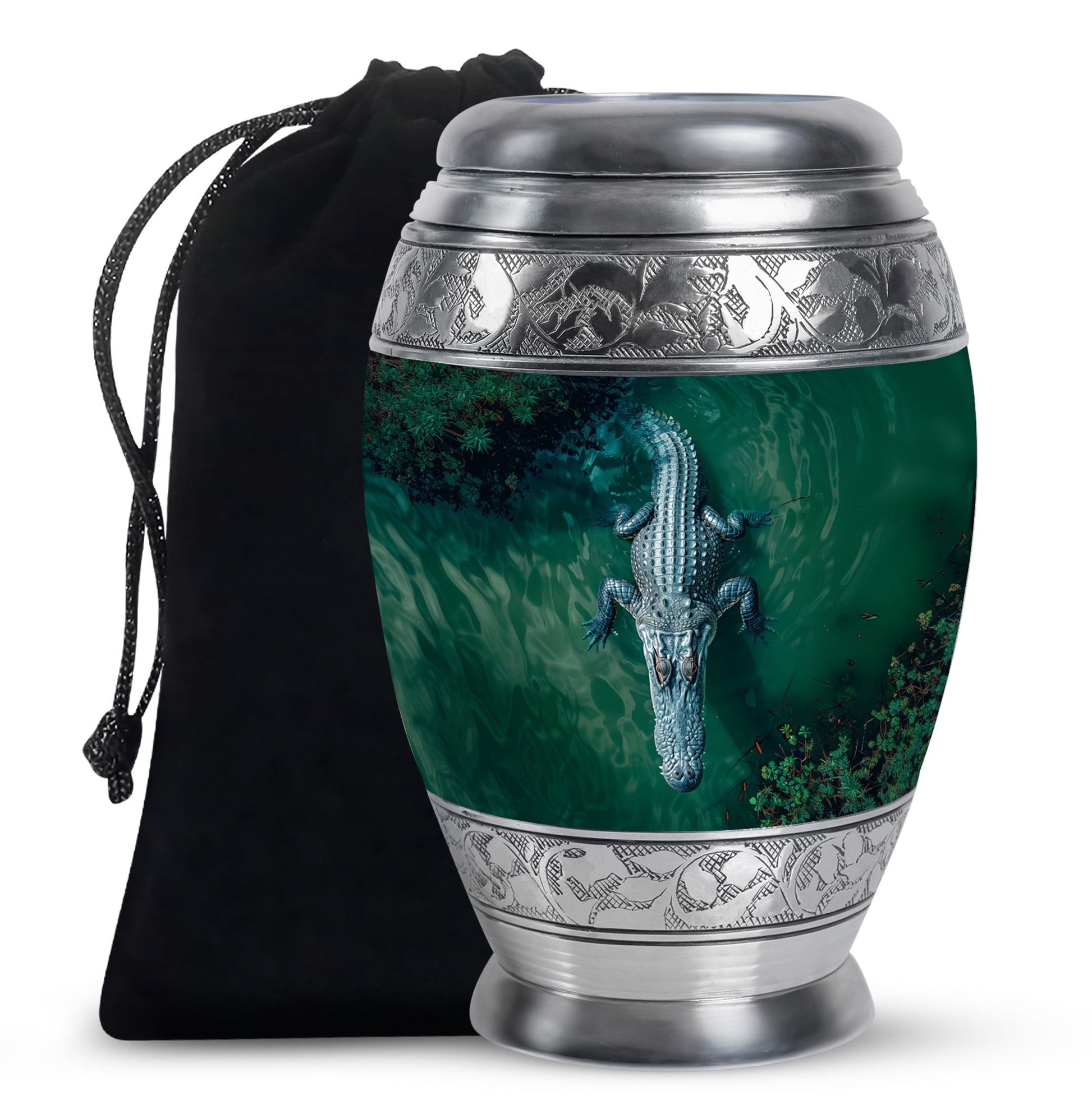 Alligator Theme Large Urn 10 Inch