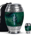 Alligator Theme Large Urn With 1 Keepsake Urn
