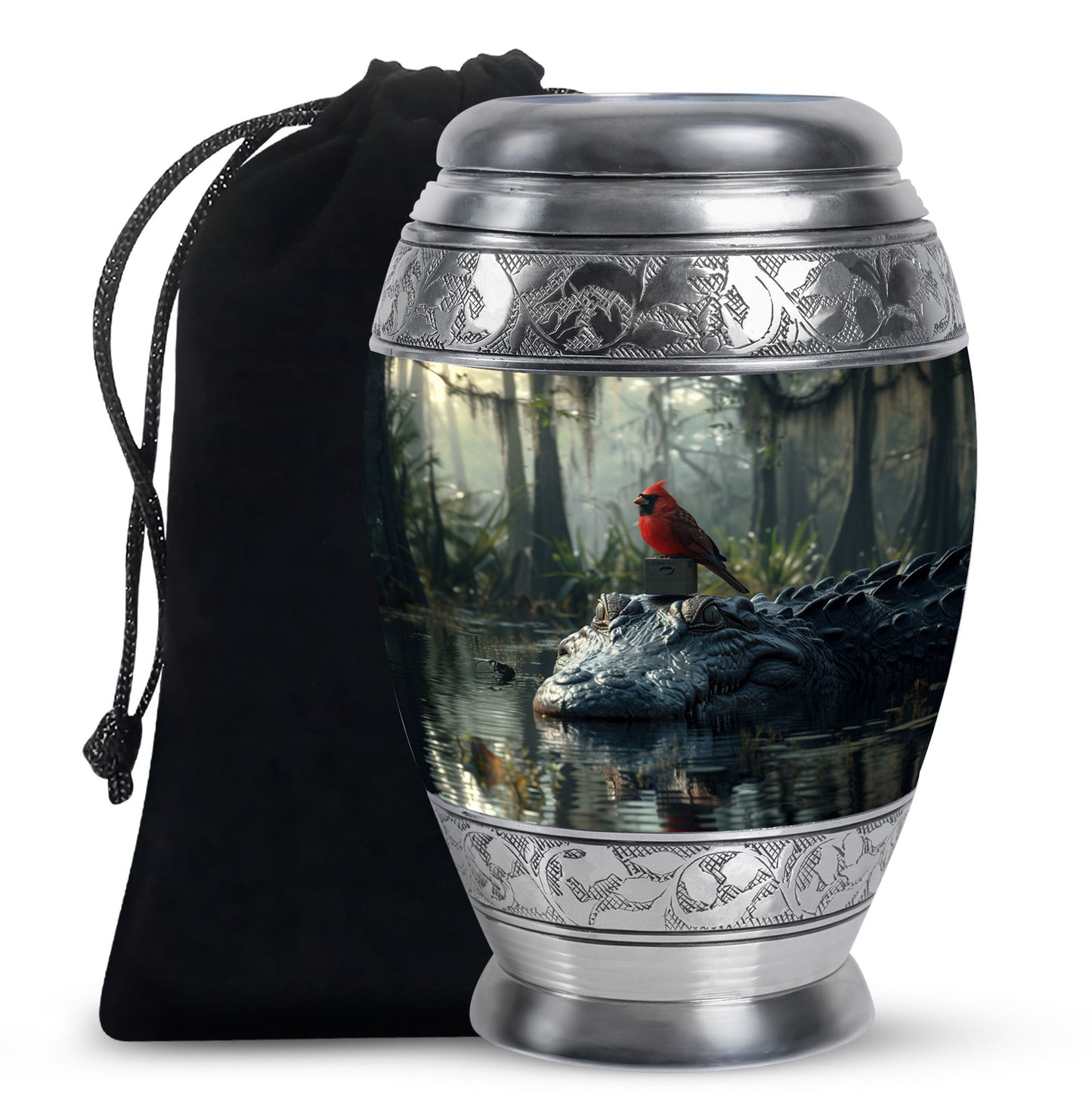 Cardinal Bird Theme Large Urn 10 Inch