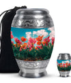 Tulip Theme Large Urn With 1 Keepsake Urn