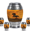 Horse Theme Large Urn With 4 Keepsake Urn
