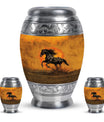 Horse Theme Large Urn With 2 Keepsake Urn