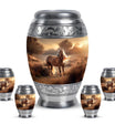 Horse Theme Large Urn With 4 Keepsake Urn