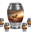 Horse Theme Large Urn With 4 Keepsake Urn