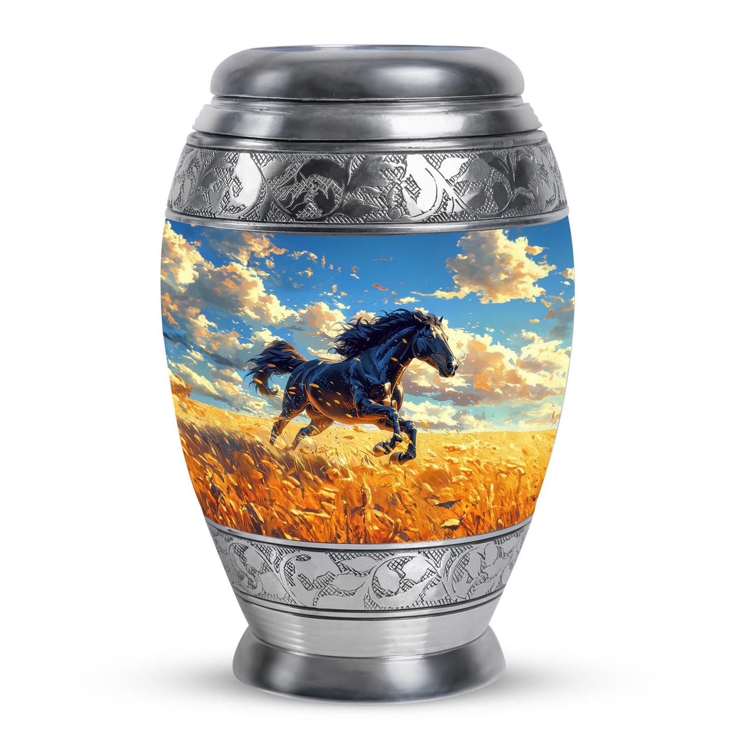Horse Theme Large Urn 10 Inch