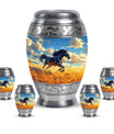 Horse Theme Large Urn With 4 Keepsake Urn