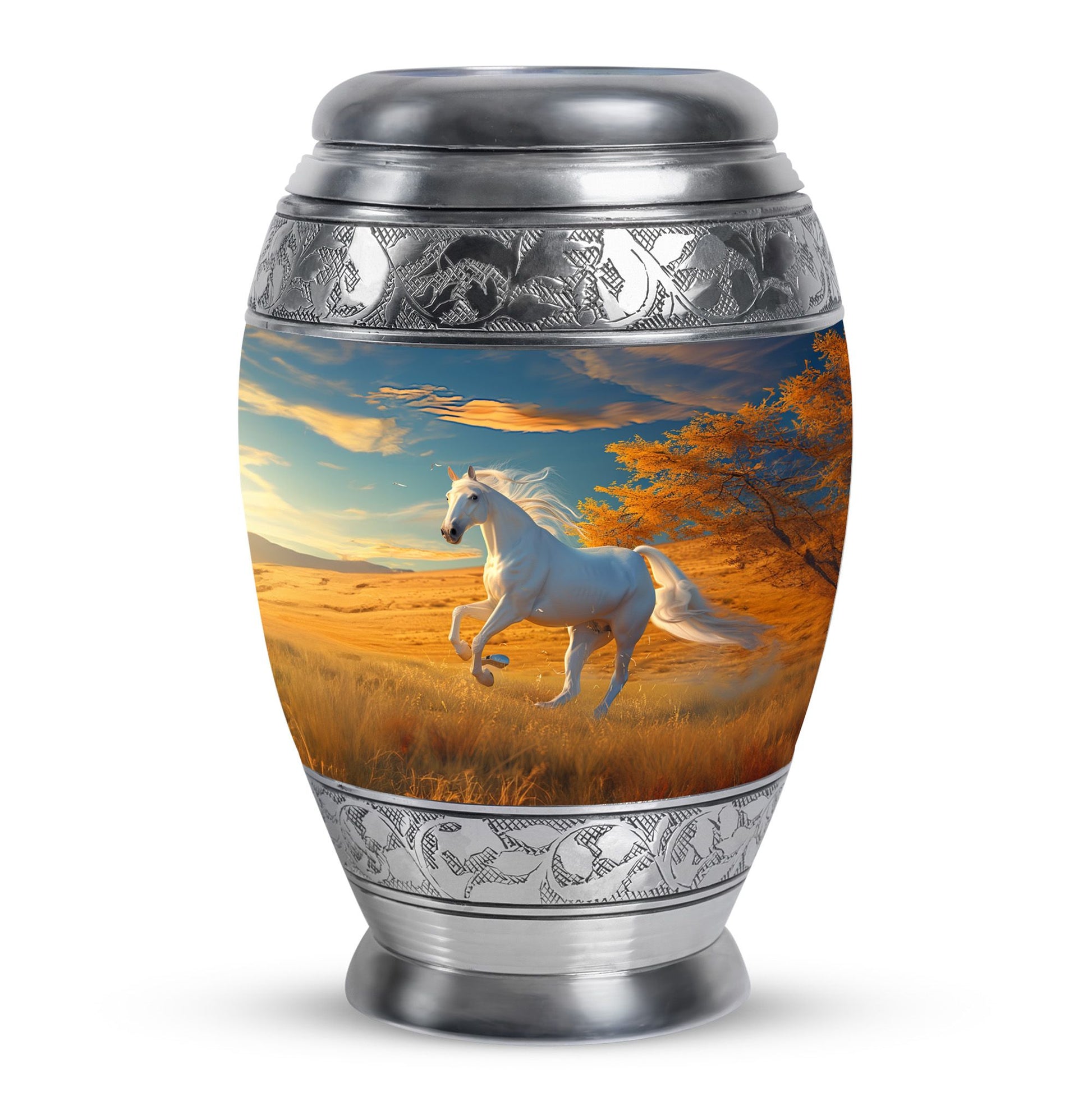 Horse Theme Large Urn 10 Inch