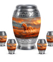 Horse Theme Large Urn With 4 Keepsake Urn