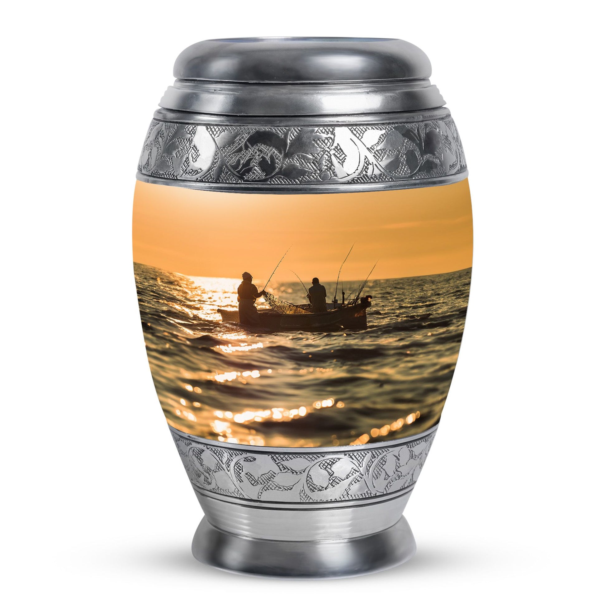 Fishing Theme Large Urn 10 Inch