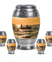 Fishing Theme Large Urn With 4 Keepsake Urn