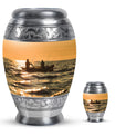 Fishing Theme Large Urn With 1 Keepsake Urn