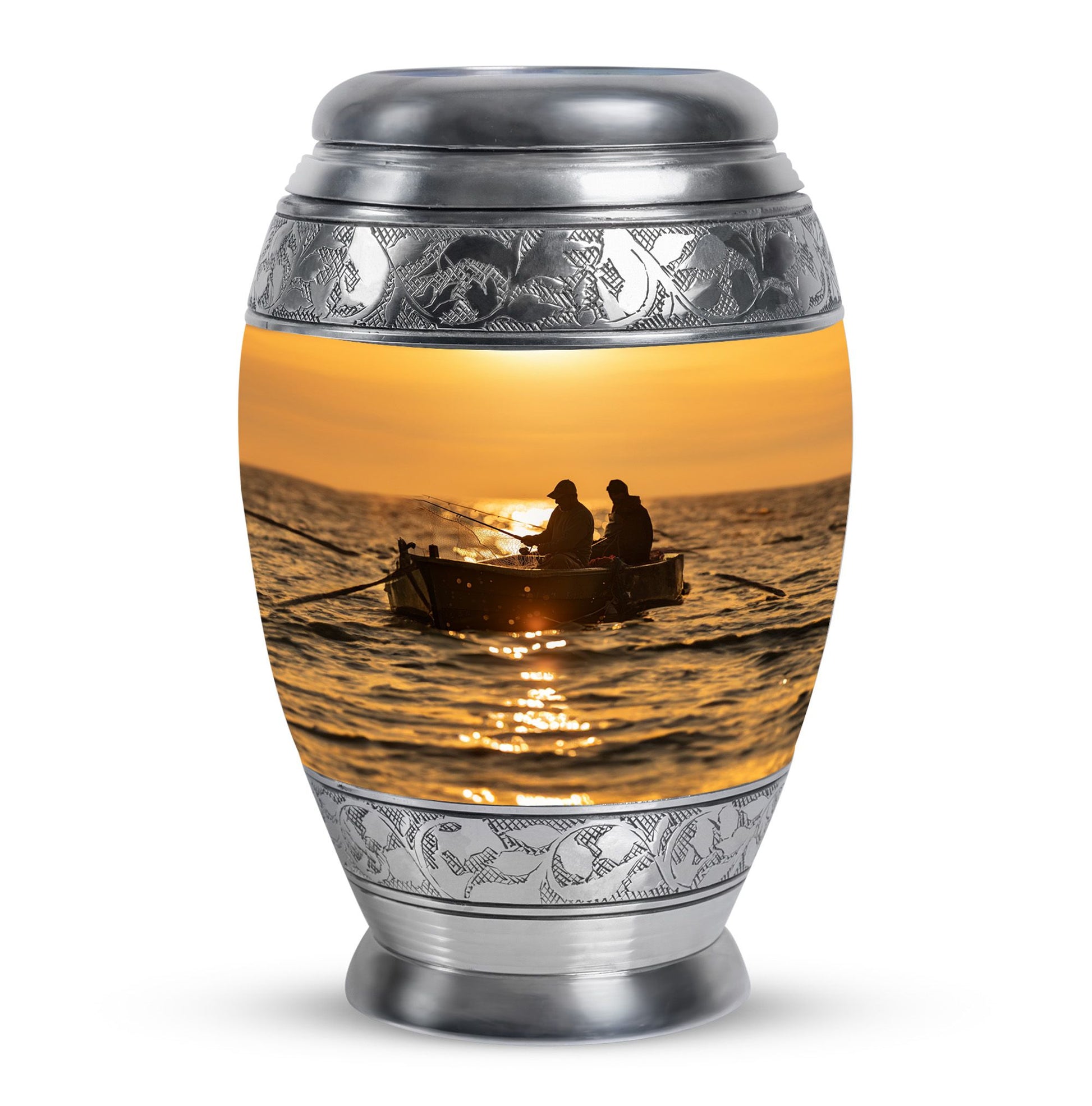 Fishing Theme Large Urn 10 Inch