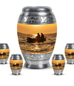 Fishing Theme Large Urn With 4 Keepsake Urn