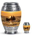 Fishing Theme Large Urn With 1 Keepsake Urn