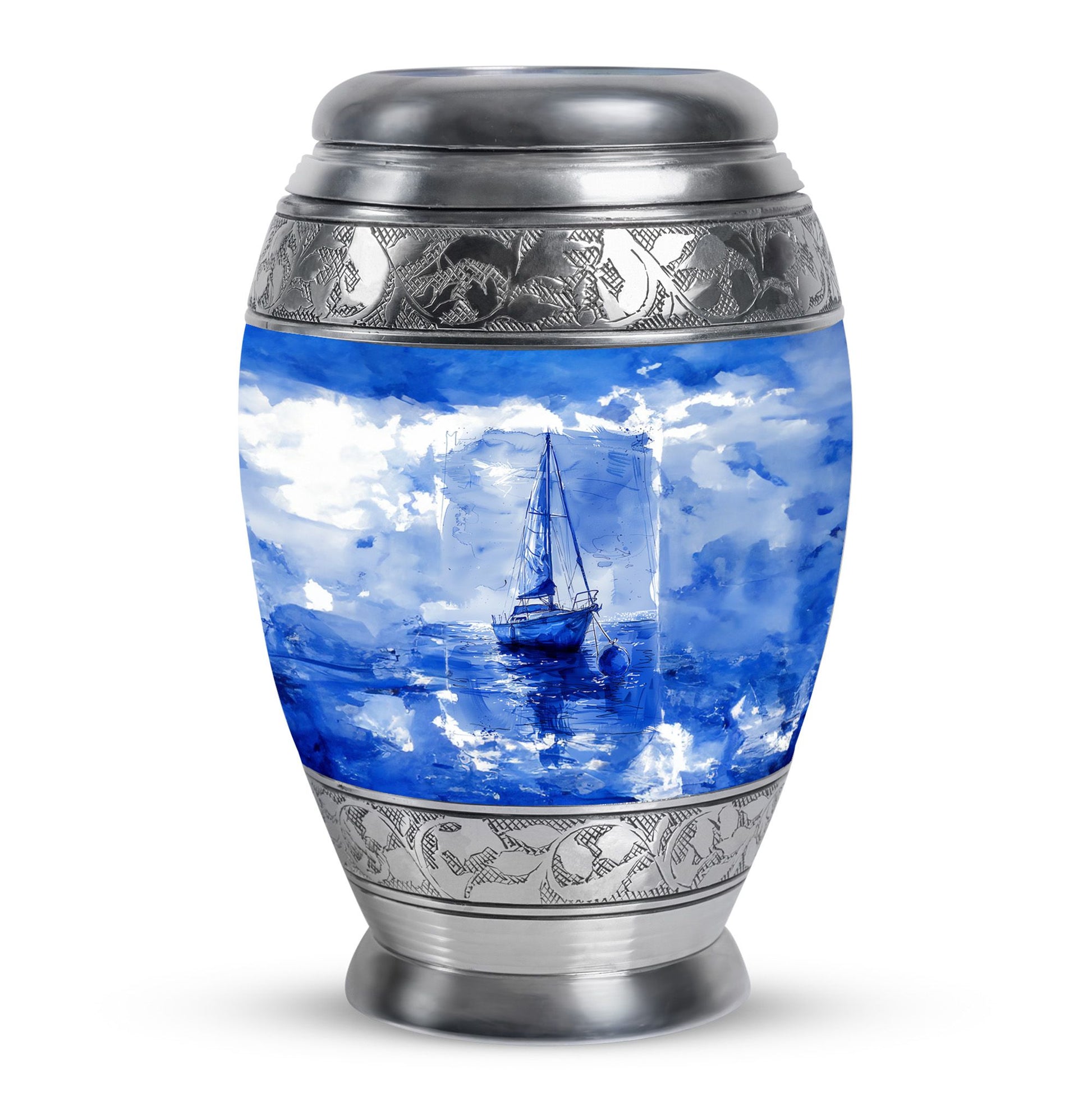 Fishing Theme Large Urn 10 Inch