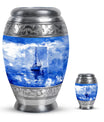 Fishing Theme Large Urn With 1 Keepsake Urn