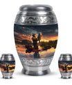 Fishing Theme Large Urn With 2 Keepsake Urn