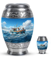 Fishing Theme Large Urn With 1 Keepsake Urn