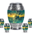 Fishing Theme Large Urn With 4 Keepsake Urn