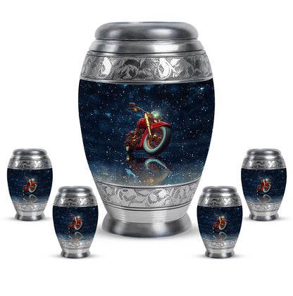 Fishing Theme Large Urn With 4 Keepsake Urn