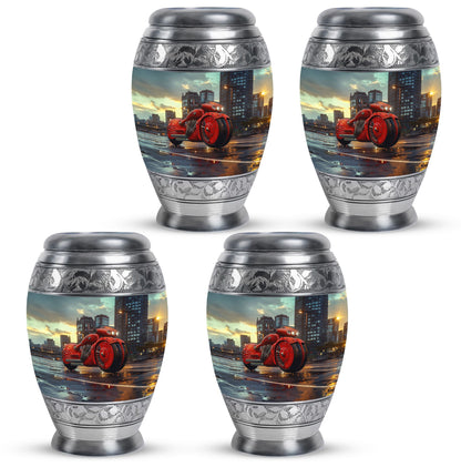 Motorcycle Theme 3 Inch Keepsake Pack of 4