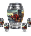 Motorcycle Theme Large Urn With 4 Keepsake Urn