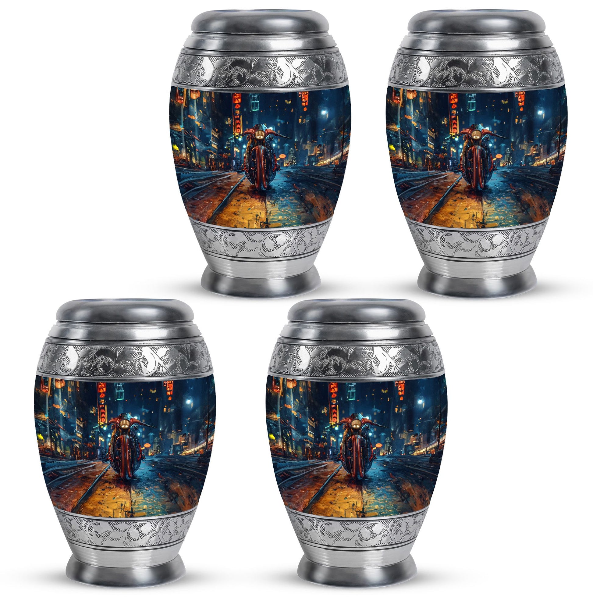 Motorcycle Theme 3 Inch Keepsake Pack of 4